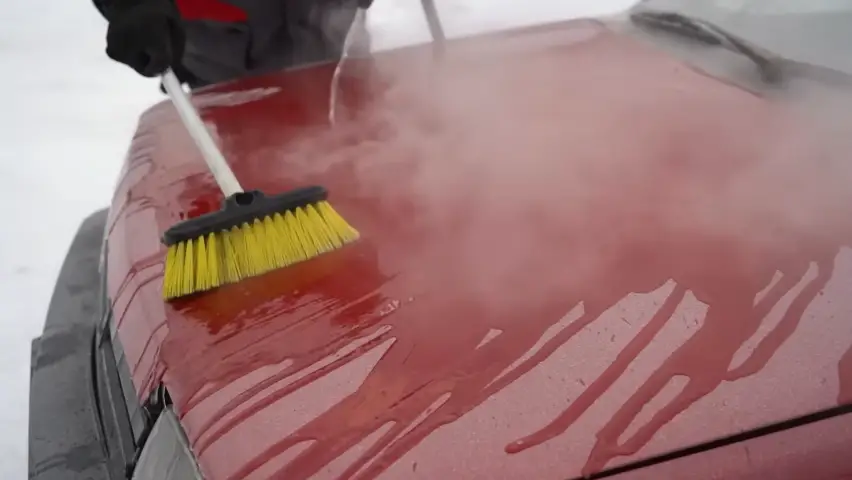 Washing Car With Hot Water