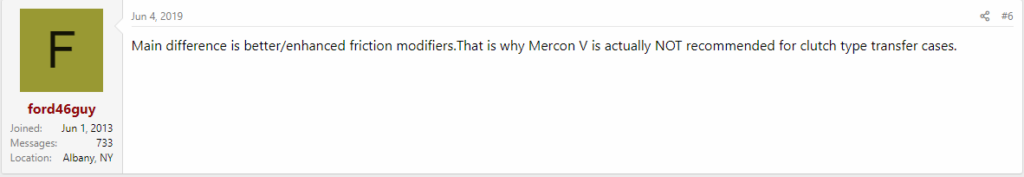 Mercon Vs Mercon V